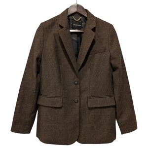 Christian Lacroix Herringbone Blazer with Suede Elbow Patches Size 4